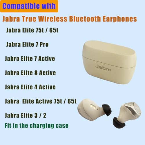 Memory Foam Ear Tips for Jabra Elite 75t/Active/ 7 Pro/Elite 3 Replacement
