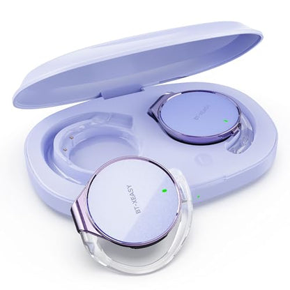 On Ear Headphones Bluetooth 5.4, Noise Cancelling Open Ear Headphones Wireless, Water-Drop Shaped Clip On Sport Headset Bluetooth with 4 Microphone, Comfort Fit Earphones with Long Battery Life - color: Light-Lavender