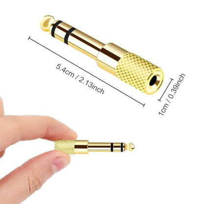 [Updated Version 5-Pack Stereo Audio Adapter 6.35mm (1/4 inch) Male to 3.5mm (1/8 inch) Female Headphone Jack