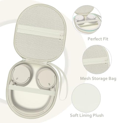 Headphone Headset Case Compatible with Soundcore by Anker Q20i/JLab/TALIX H30/JBL Tune 510BT 720BT 520BT 770NC/Sony WH-CH520 WH-CH720N/BERIBES/KVIDIO Wireless On-Ear Headphones,Cream - color: Light Khaki