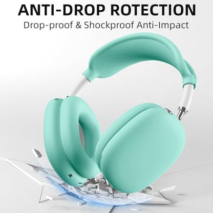 Lerobo Case Cover for AirPods Max Headphones, Soft Silicone Earcup/Anti-Scratch Earpad Case Cover/Headband Cover, Accessories Protective Cover for Apple AirPods Max2024/2020（Turquoise） - color: Turquoise