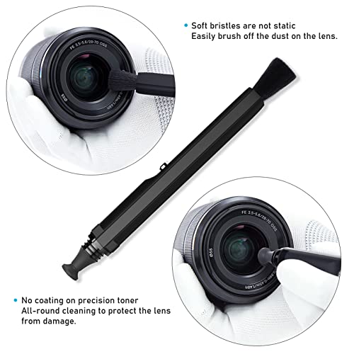 VSGO V-P01E Camera Lens Cleaning Pen with Carbon Tip and Retractable Brush | Dry, Liquid-Free Cleaning for Fingerprints and Smudges; Compact Format for Camera Bags and Travel