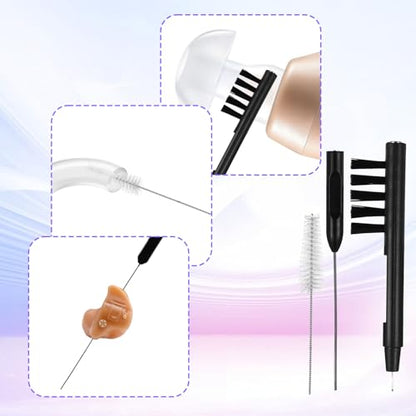 12 PCS Hearing Aid Cleaning Kithearing Aid Cleaning Tools Ear Cleaner Headphones, Multi Functional Hearing Aids Brush Tools for Earbuds Headphones Accessories and Supplies with Bag