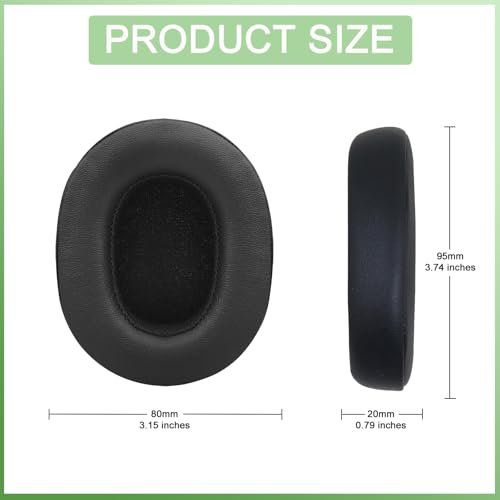 Replacement Earpads for Skullcandy Crusher EVO Headphones,Compatibel Crusher EVO Replacement Ear Pads,Upgraded Ear Covers with Soft Protein Leather,Optimized Noise Isolation Memory Foam (Black) - color: Black