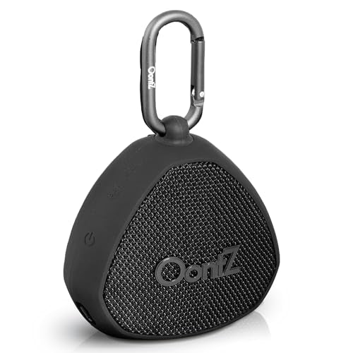 OontZ Angle Clip Portable Bluetooth Speaker, 5W, 12-Hour Playtime, IPX7 | Compact 5W clip-on Bluetooth speaker with rich bass, 100-ft range and Lightweight - color: Black-Clip