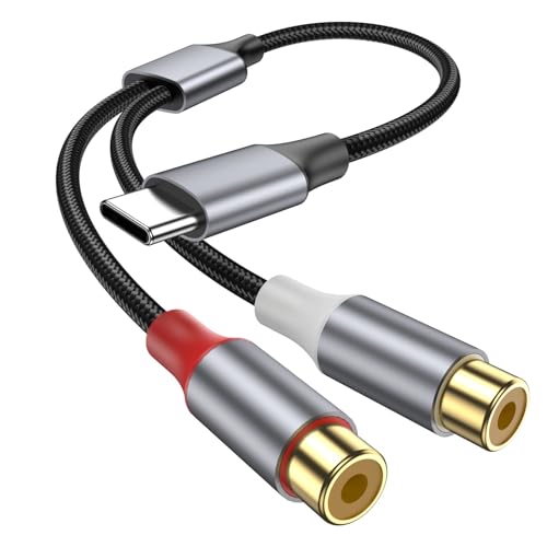 USB C to RCA Audio Cable, USB C Male to Dual Female RCA Stereo Audio Y Splitter Adapter Cable for Computers, Laptops, Phones Tablets, MP3, Speakers, Amplifiers, Car Audio Stereo. - size: 1 Pack