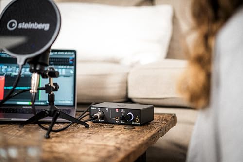 Steinberg Podcast Pack With IXO12 Audio Interface, Studio Condenser Mic, Pop Shield, Cable, Table Top Stand, Cubase AI, Cubasis LE, WaveLab Cast and Steinberg Plus Software - color: Black, style: IXO12 Podcast Pack