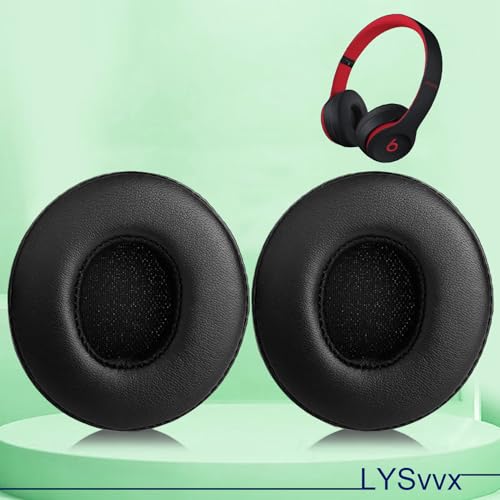 Solo 3 Ear Pads - Replacement Earpads for Beats Solo 2 & Solo 3 Wireless Headphones (Black) - color: Black