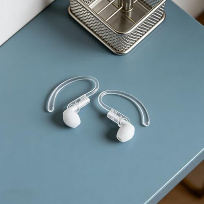 10pcs Wireless Earphone Ear Hooks - 360° Rotatable Silicone Earbud Earloops - Anti-Slip Sports Earbud Holder Clamps - Earpeice Clip Accessories for Secure Fit - color: Transparent