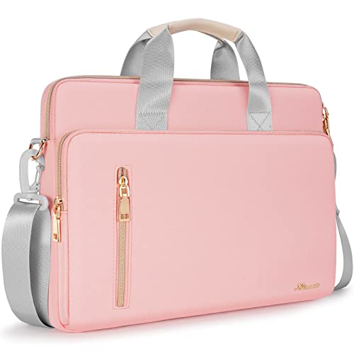 KIZUNA Laptop Bag Case 14 Inch Shoulder Sleeve Briefcase For 15" Macbook air M3 2024 M2/IdeaPad Slim 3i 14"/14" Yoga Slim Pro X/14 Lenovo IdeaPad 3i Gen/Flex 5/14.4" Surface Laptop Studio 2,Pink - color: Pink, size: 14 Inch