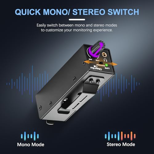 P2 PRO Headphone Amplifier, Portable in Ear Monitor Amplifier | Personal Headphone Amp, XLR/TRS Input 3.5mm Output, Stereo/Mono Switch, Built-in 500mAh Battery,14h Playtime, 7 Color Light
