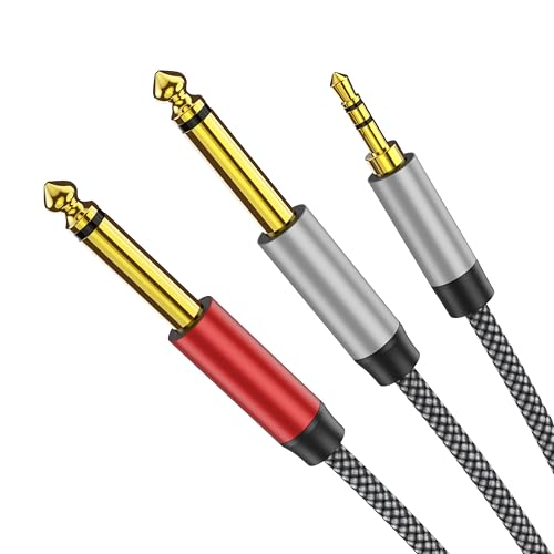 1/8 Stereo to Dual 1/4 Mono Cable 3ft, 3.5mm to Dual 1/4 Cable, 1/8 inch TRS Stereo to Dual 1/4 inch TRS Splitter - color: 3.5mm to 2x6.35mm Audio Cable, size: 3 feet