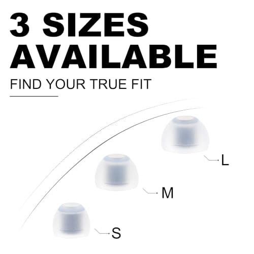 Replacement Ear Tips Compatible with SIMGOT EM6L, EW300 Earbuds | Soft Silicone Eartips with Portable Storage Box (9 Pairs, White, S/M/L)