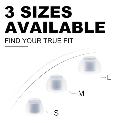 Replacement Ear Tips Compatible with SIMGOT EM6L, EW300 Earbuds | Soft Silicone Eartips with Portable Storage Box (9 Pairs, White, S/M/L)