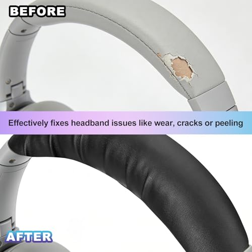 4 Pcs Replacement Headphone Headband Cover(Fits 2 Inch) - Universal Leather Headband Cover Cushion Protector for Large Sized Most Headsets, Black - size: 2"