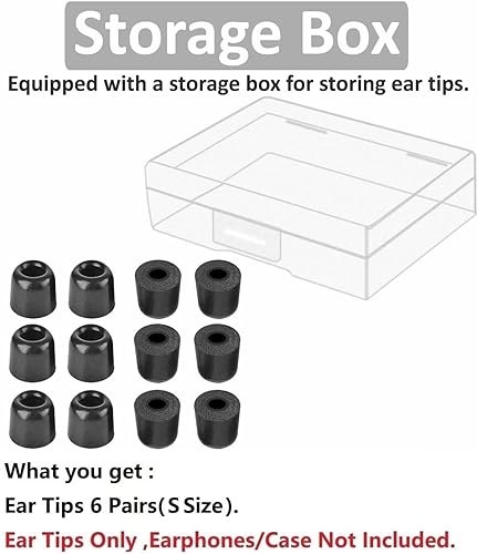 Memory Foam Tip Compatible with Powerbeats Pro Replacement Ear Tips, Perfect Noise Cancellation, Fit in Case, Foam Tips 6 Pairs, Black, Small Size (515BS) - size: Small