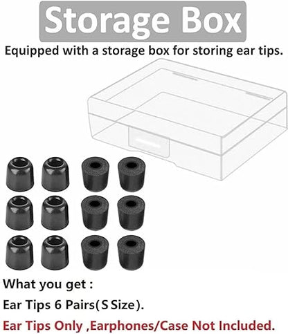 Memory Foam Tip Compatible with Powerbeats Pro Replacement Ear Tips, Perfect Noise Cancellation, Fit in Case, Foam Tips 6 Pairs, Black, Small Size (515BS) - size: Small