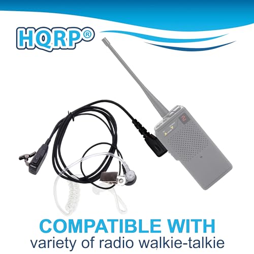 HQRP 2X 2 Pin Acoustic Tube Earpiece Headsets Mic Compatible with ICOM IC-A20, IC-A21, IC-A22, IC-A22(E), IC-A22E Sun Meter