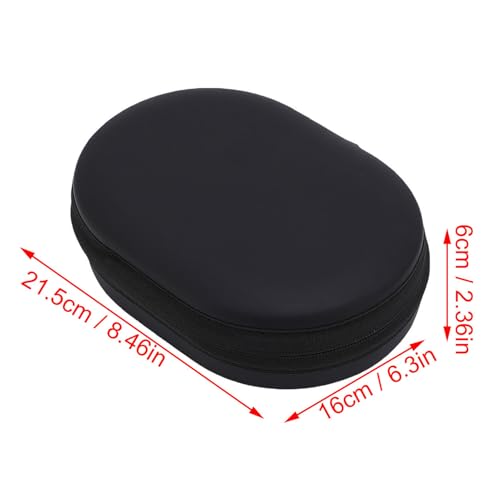 Hard EVA Carrying Case for Over Ear Headphones, PU Leather Protective Travel Storage Bag with Waterproof Shockproof Design, Black - color: Black