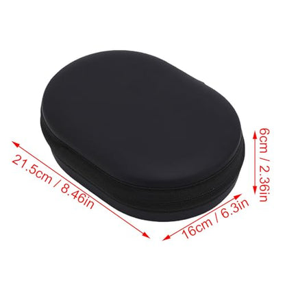 Hard EVA Carrying Case for Over Ear Headphones, PU Leather Protective Travel Storage Bag with Waterproof Shockproof Design, Black - color: Black