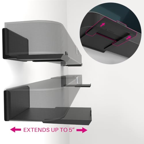 HangSmart TV Soundbar Mount NO Stud Easy Install, DIY Universal Sound Bar Wall Mount Bracket, Holds up to 50LBS, Multi-Purpose fits Most Soundbars, Include Hardware (Black, 2) - color: Black, size: 2 Pack