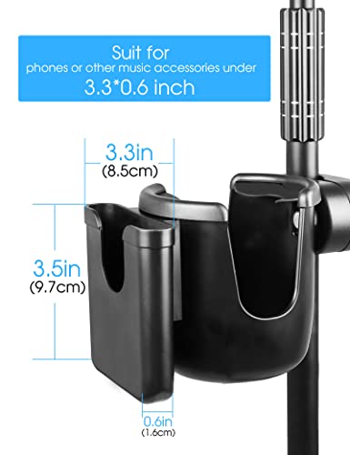 Mr.Power Mic Stand Cup Holder with Phone Holder, Universal 2-in-1 Bottle Holder for Music Stand, Boom - size: Large