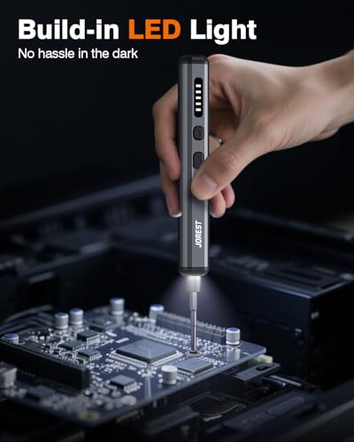 JOREST Mini Electric Screwdriver, Small Cordless Precision Screwdriver set with 38 Magnetic Bits, 5 Torque Settings, Repair Tool for iPhones, Laptop, Drone, Game Console, Camera; Gift for Father - style: 38-in-1 electric
