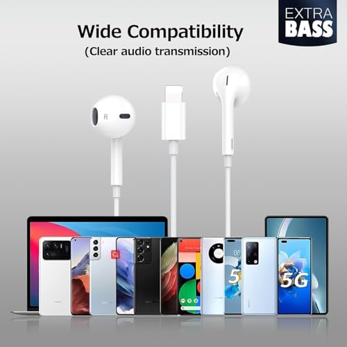 Headphones for iPhone 2Pack Earbuds Wired Earphones Built-in Microphone & Volume Control, Noise Canceling Isolating Headphones Compatible with iPhone 14/13/12/11 Pro Max/Xs Max/XR/X/7/8 Plus
