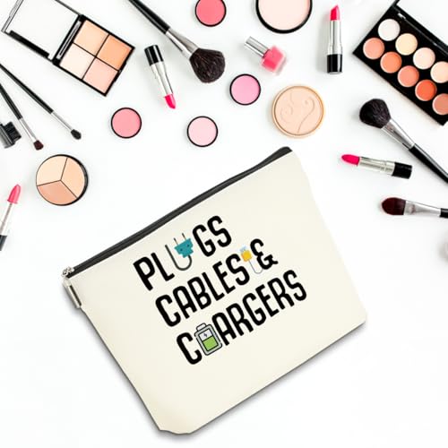2 PCs Cable Organizer Bag Funny Makeup Bag Charger Bag Plugs Cosmetic Bag - color: Multicolor 0001