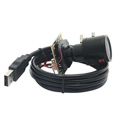 ELP H.264 1080P USB Camera Module with Microphone, 2.8-12mm 4X Zoom Webcam | Variable Focus PC Camera for Computer & Laptop, UVC USB2.0 Varifocal Lightburn Camera for Day Night Vision Home Security - size: 2.8-12mm lens