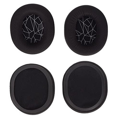 Replacement Ear Cushion Pads with Memory Foam Protein Leather for 3 5 7 Pro ATH M40X M50X MDR 7506 Cloud 2 Black V2 (Black Ear Pads with White Silk Screen) - color: Black ear pads with white silk screen