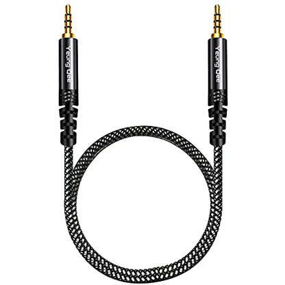 3.5mm Male to Male Audio Cable 25 ft,4 Pole Hi-Fi Stereo 3.5mm Aux Cable TRRS Male to Male Audio Cable, Aux Cord for Headphones, PS4,Phone, Tablets, Headset, PC, Laptop and More (25FT8M) - size: 25 ft
