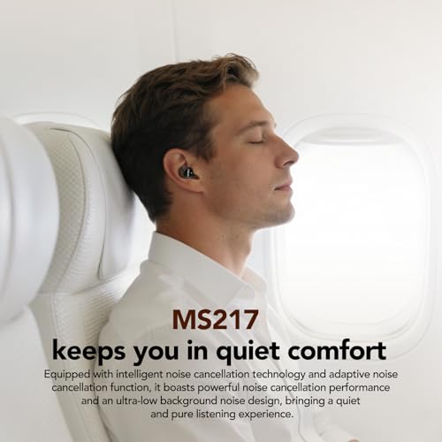 MINISO MS217 Sleep Earbuds, 4-1 Translation Earbuds with 165 Language & 8 Mode, Passive Noise Cancelling for Side Sleepers, Soft and Snug Fit, Stable Wireless Bluetooth 6.0 for Sleep, Work, Learn