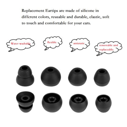 Earbuds Tips Replacement Silicone Ear Tips 8 Pairs Earbuds Buds Set Compatible with Beatsx,Compatible with Urbeats,Compatible with Power Beats Pro in-Ear Headphones,Black - color: black