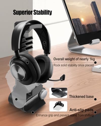 Headphone and Game Controller Stand Compatible with SteelSeries Arctis | SteelSeries Arctis Nova Pro 무선 헤드셋과 호환되는 헤드셋 홀더, 무선 베이스 스테이션용 도크 포함 - size: With Game Controller Stand