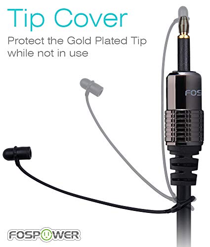 FosPower 24K Gold Plated Toslink to Mini Toslink Cable, 3 FT (2 Pack) | High-fidelity digital S/PDIF optical Toslink to Mini Toslink cable featuring 24K gold-plated connectors & PVC jacket - size: 6 Ft - 2 Pack