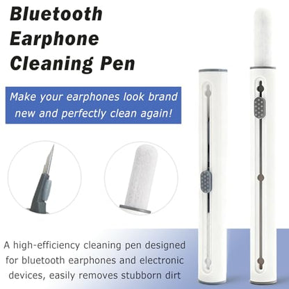 4-Piece Earbud Cleaning Kit for AirPods Pro 1/2/3 – Multi-Function Cleaning Pen with Flocking Sponge, Brush & Metal Tip for Bluetooth Headsets & Charging Cases