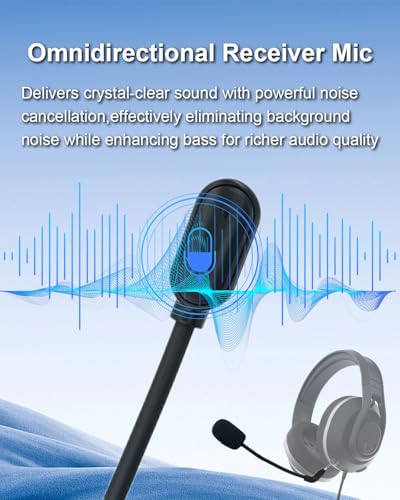 2.5mm Replacement Mic for Turtle Beach Recon 500 | 2.5mm Mic for Headset for PS5 PS4 for Clear Online Voice Chat Communication, Noise Cancelling Gaming Microphone