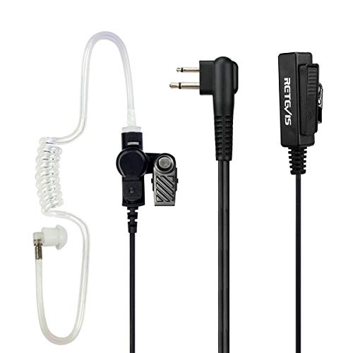 Retevis Covert Tube Walkie Talkie Earpiece with Mic, Full Size PTT(1 Pack)