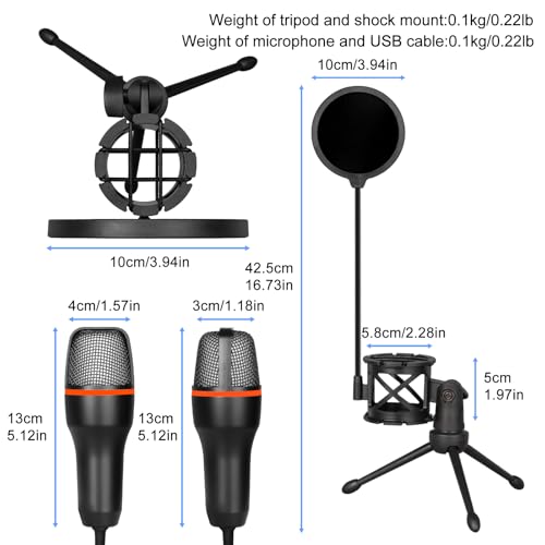 ME4 USB Condenser Microphone Kit with RGB Light Computer Recording Live Broadcast Karaoke Noise Reduction