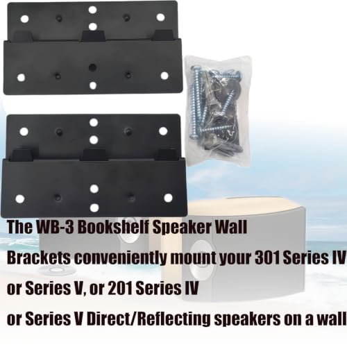 Wall Mount Bracket Compatible with Bose 201 301 Series IV V Speakers | WB-3 Speaker Wall Bracket Replacement Compatible with Bose 201 and 301 Series IV V Bookshelf Speakers