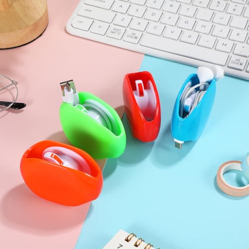 4 Pack Automatic Roll Earphone Cable Cord Winder Wrap Headphone Holder Retractable Cord Organizer for USB Cables, Headphone Cable, Data Charging Cable Tangle