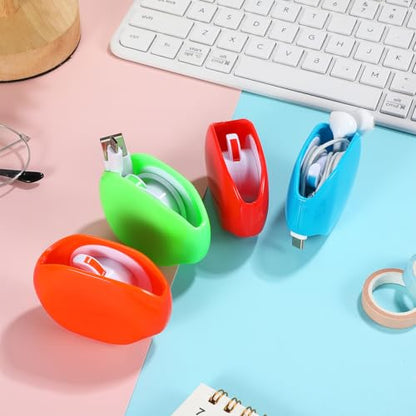 4 Pack Automatic Roll Earphone Cable Cord Winder Wrap Headphone Holder Retractable Cord Organizer for USB Cables, Headphone Cable, Data Charging Cable Tangle