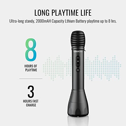 TAKSTAR DA10 Bluetooth Wireless Microphone & Voice Amplifier | DSP Anti-Howl Tech, 8W Peak Power, 5.0 Bluetooth, Built-in Reverb Effect, 8H Battery Life, Covers 1000 Sq.Ft