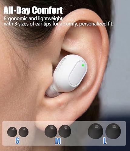 Wireless Earbuds, Bluetooth 5.3 Headphones with Semi-Transparent Case, 30H Playback LED Power Display, IP54 Waterproof in-Ear Ear buds Built in Mics, Clear Calls Earphones for Sports Workout, White - color: White