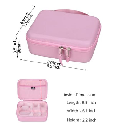 Tourmate Hard Storage Case for YLL/zicor/Kinglucky/CscyyAmz/IROO Kids Karaoke Machine,PU Travel Case for Portable Bluetooth Speaker Two Microphones (Only Case) (Pink)