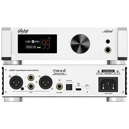 SABAJ A20d 2022 Version DAC Headphone Amplifier LDAC 24bit/96kHz,APTX/HD,SBC,AAC,Second-Generation XMOS Solution Supports DoP256 and Native DSD512,PCM 32bit/768kHz,ES9038PRO Chip with Remote Control - color: A20d 2022 (ES9038PRO)