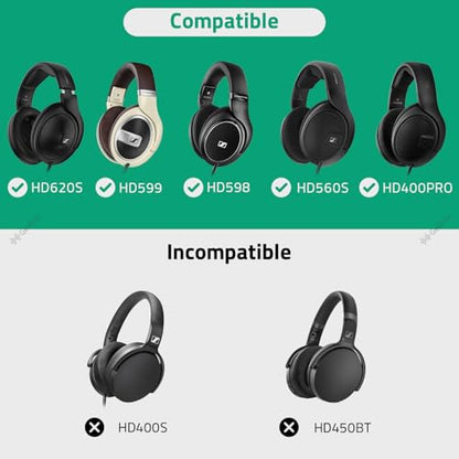 GEEKRIA Boom Mic Cable Compatible with Sennheiser HD 620S/599/598/505, 2.5mm Jack Nylon Braided Replacement Cord with Boom Microphone and Volume/Mute Control for Gaming & Meeting (5.6ft)