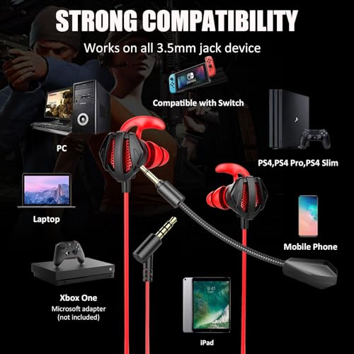Gaming Headset with Microphone Wired Gaming Earbuds PC for PS4 PS5 One PlayStation 5 Games Mobile Phone,Detachable Stereo Bass Earphones Noise Cancelling Gaming Headphones with Mic Black - style: Style -01