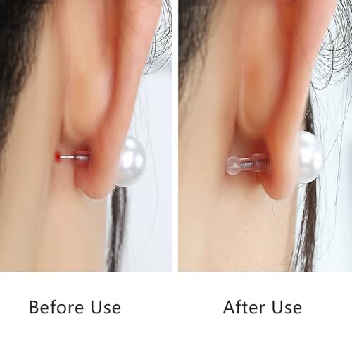60 Pack Earring Backs Silicone Earring Back Non-Slip Rubber Earrings Safety Backings Full Cover Stopper Keeper for Pearl Studs Earrings Heavy Hoop Earrings Ear Piercings Prevent Falling Losing